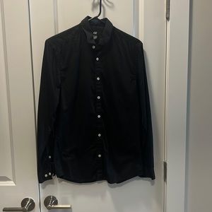 Black long sleeve mens dress shirt